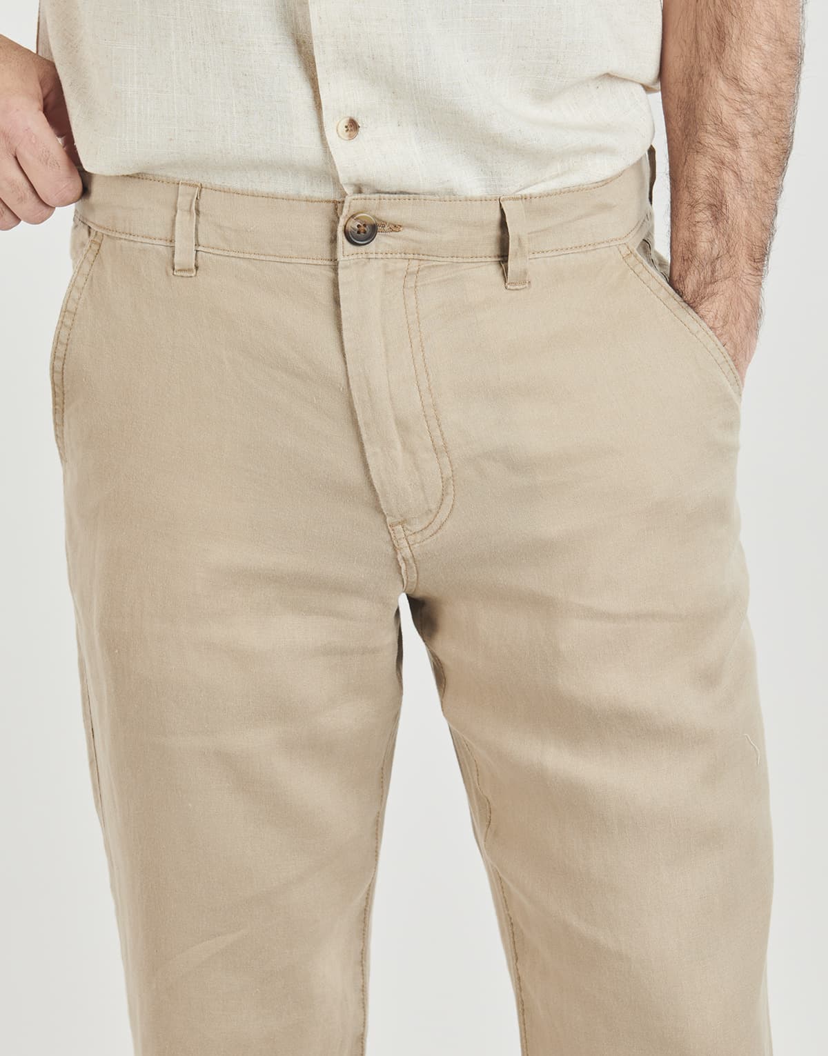 Jeremy Linen Straight Pants Men Selected