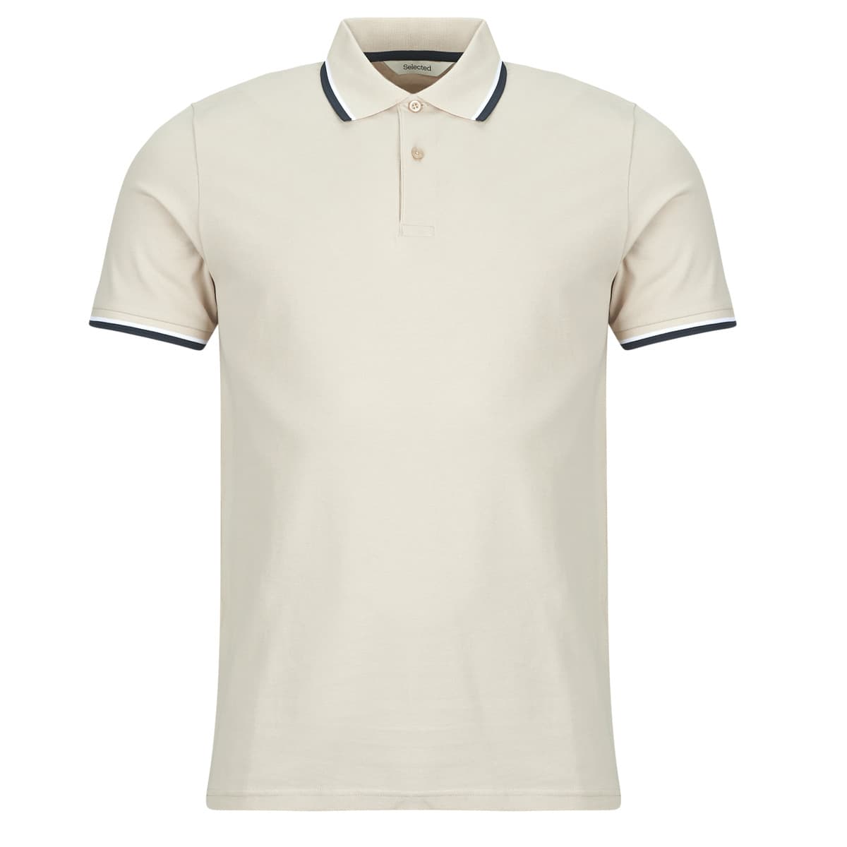 Men's Polo Shirts Selected Beige