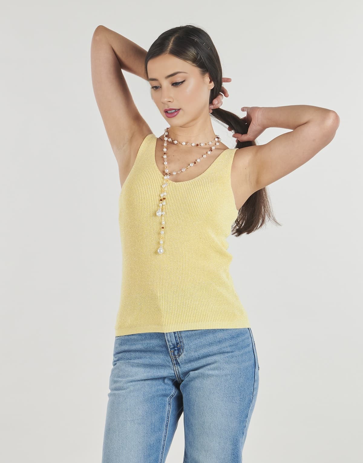 Women's Sleeveless Tops Vero Moda Yellow