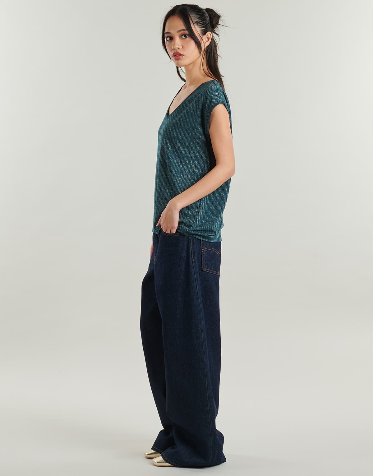 Women's T-Shirts Pieces Blue