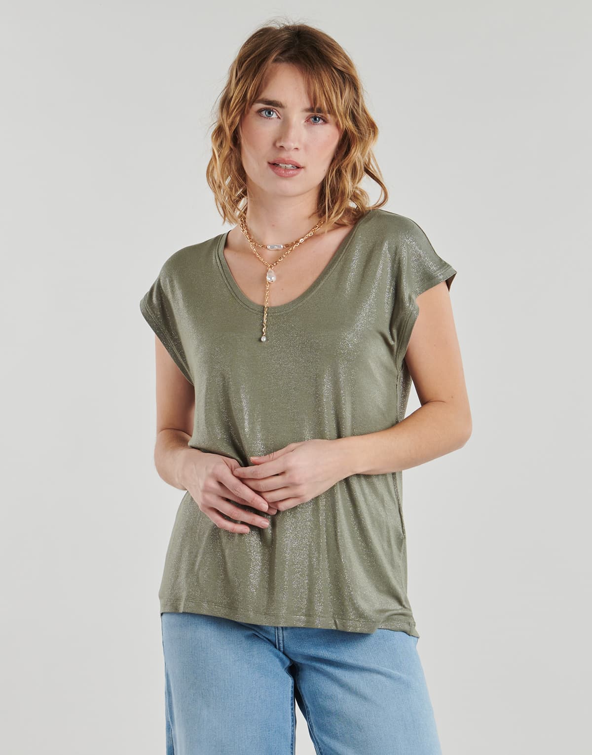 Women's T-Shirts Pieces Khaki