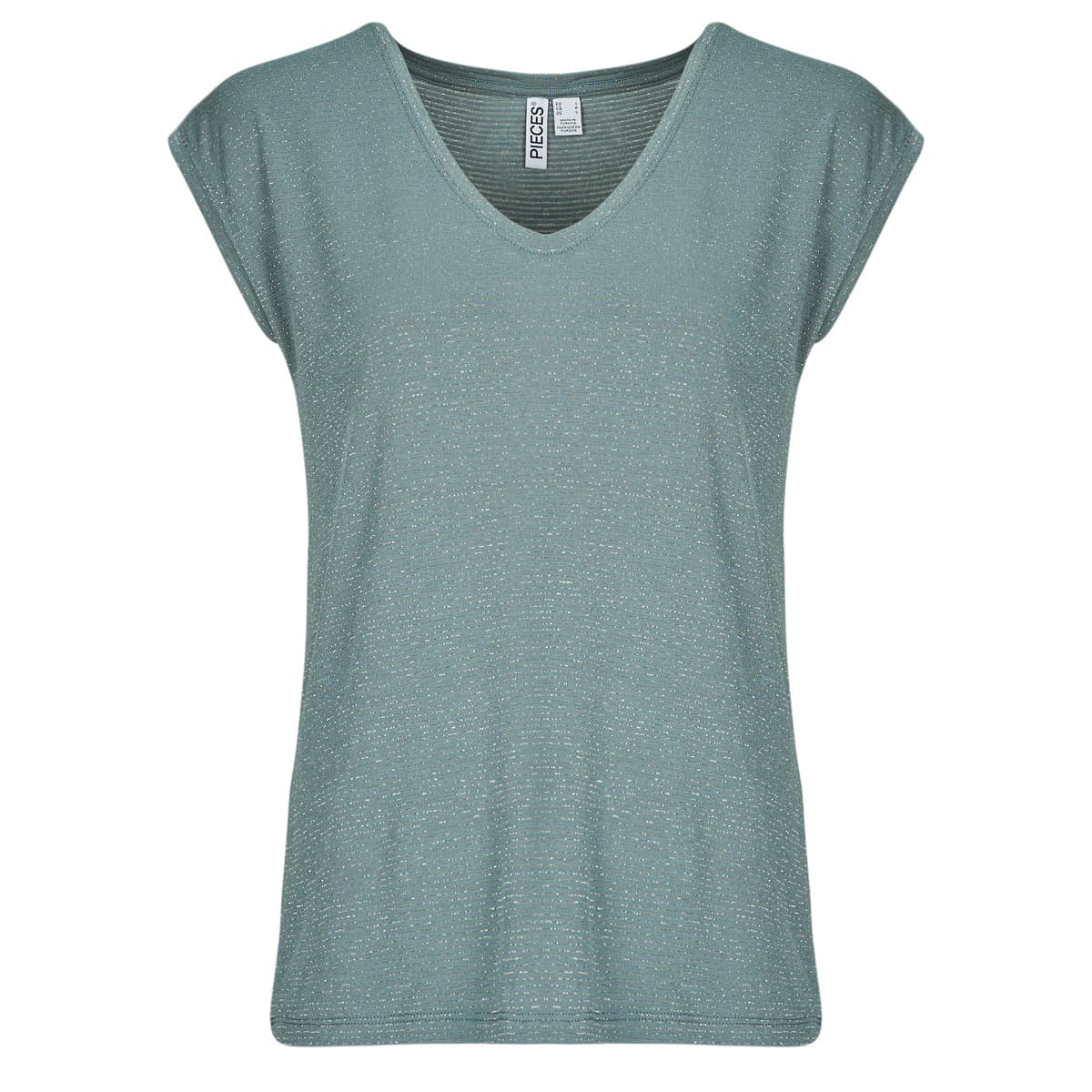 T-shirt με κοντά μανίκια Pieces PCBILLO TEE LUREX STRIPES