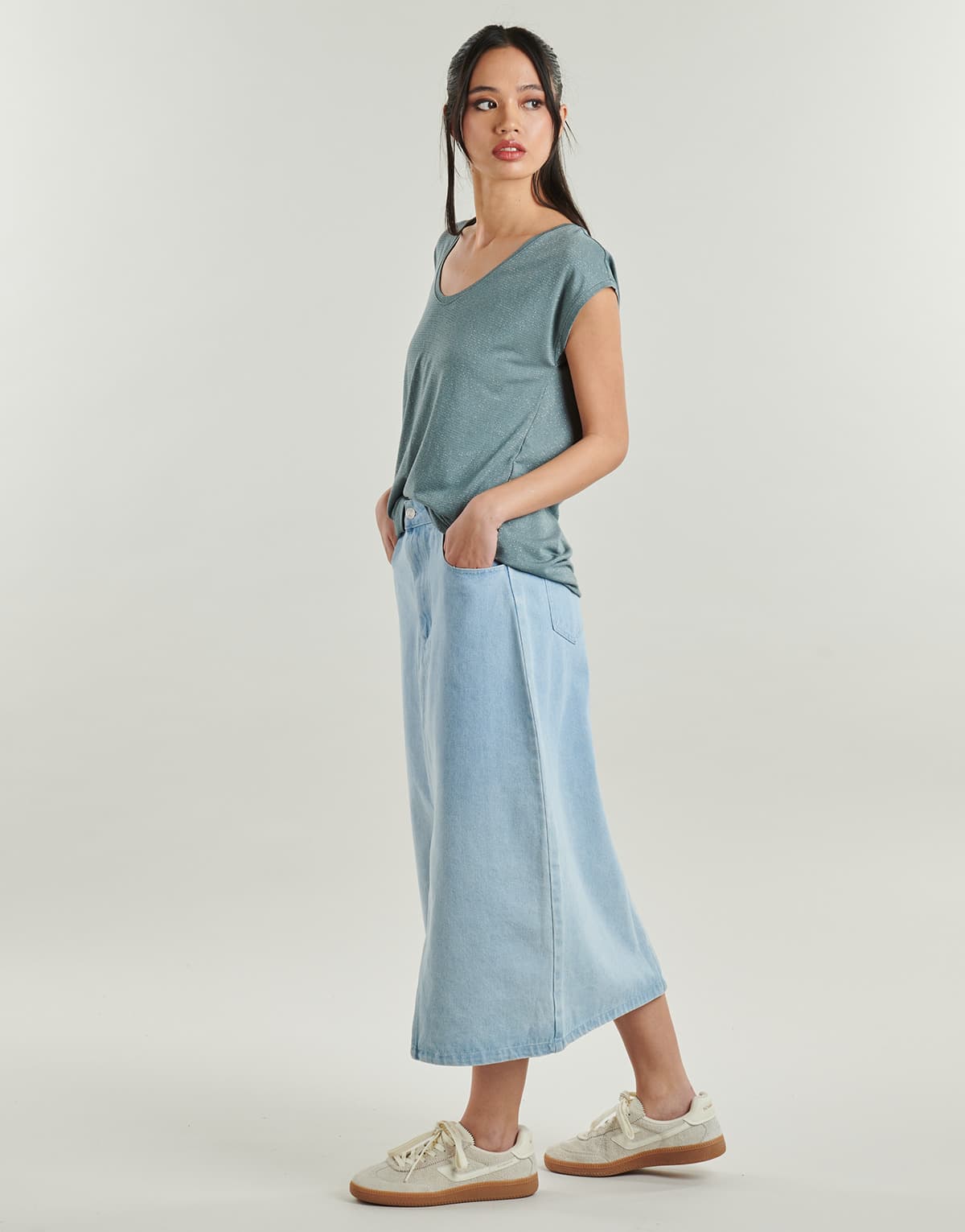 Women's T-Shirts Pieces Blue