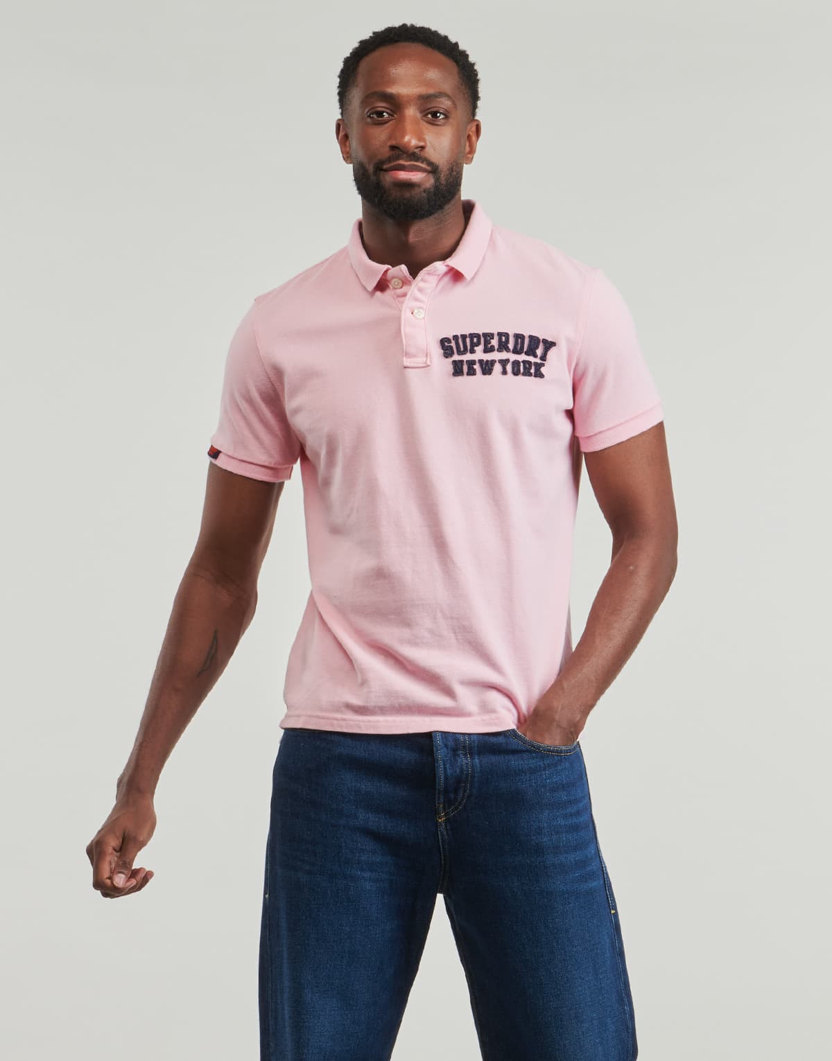 Men's Polo Shirts Superdry Pink