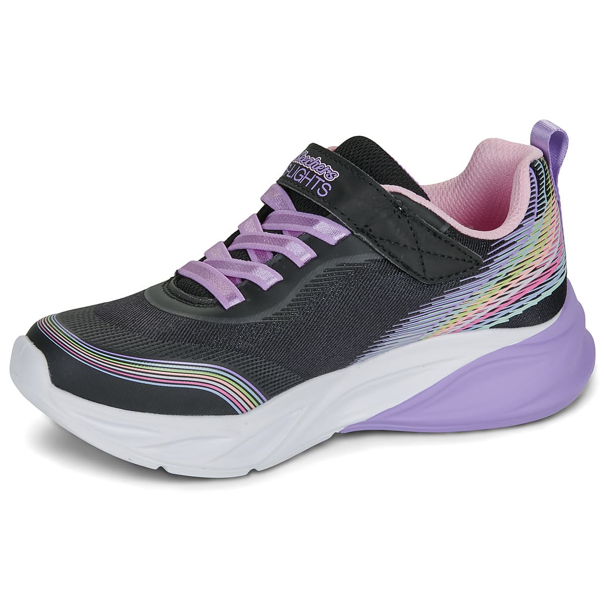 Παιδικό Αθλητικό Παπούτσι για Κορίτσι Skechers Rainbow Beam με Φωτάκια On/Off Χρώματος Μαύρο 303709L-BKMT