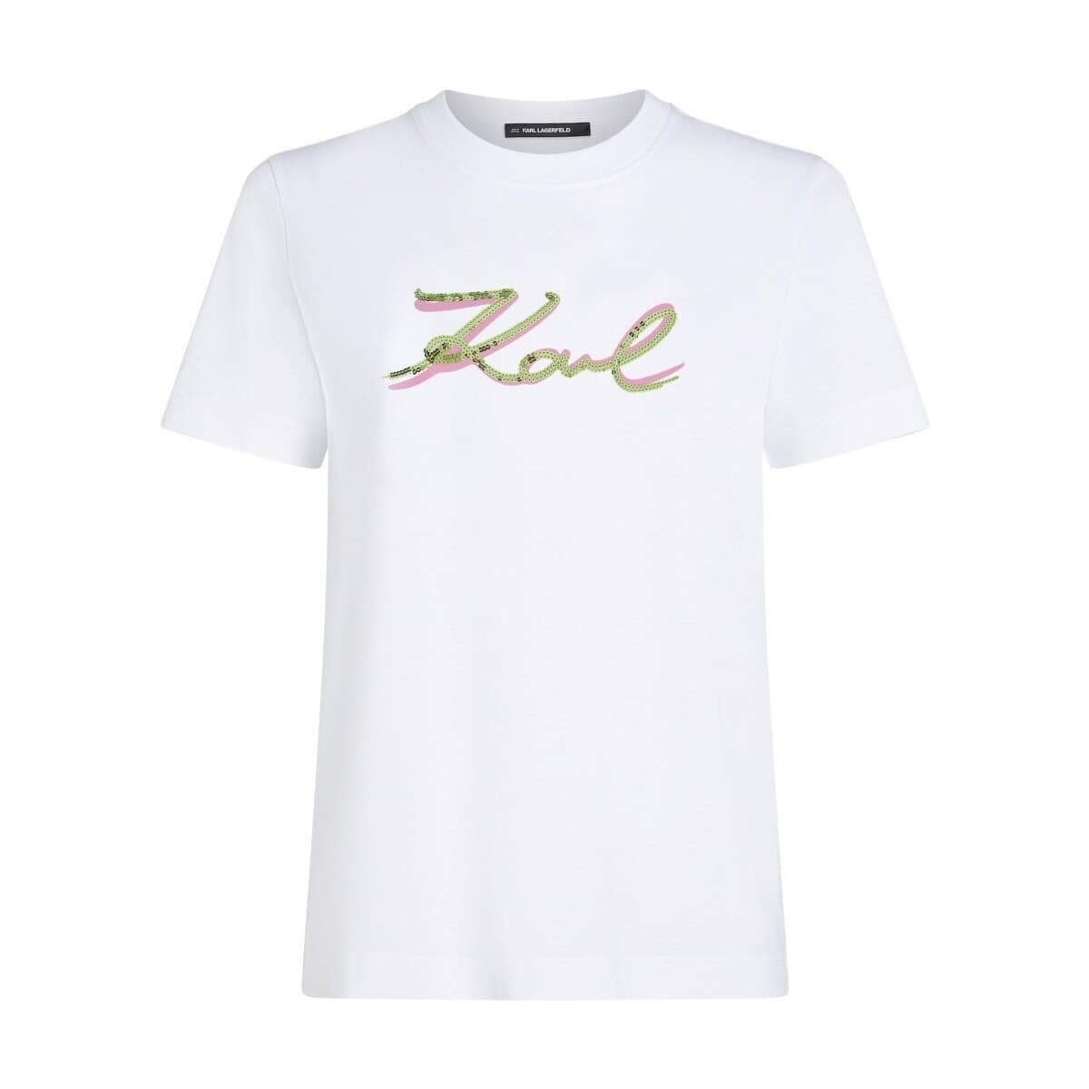 T-shirt με κοντά μανίκια Karl Lagerfeld Camisetas Mujer Modèle Signature Sequins T-shirt