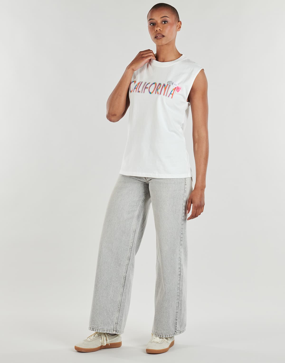 Women's Sleeveless Tops Newtone White