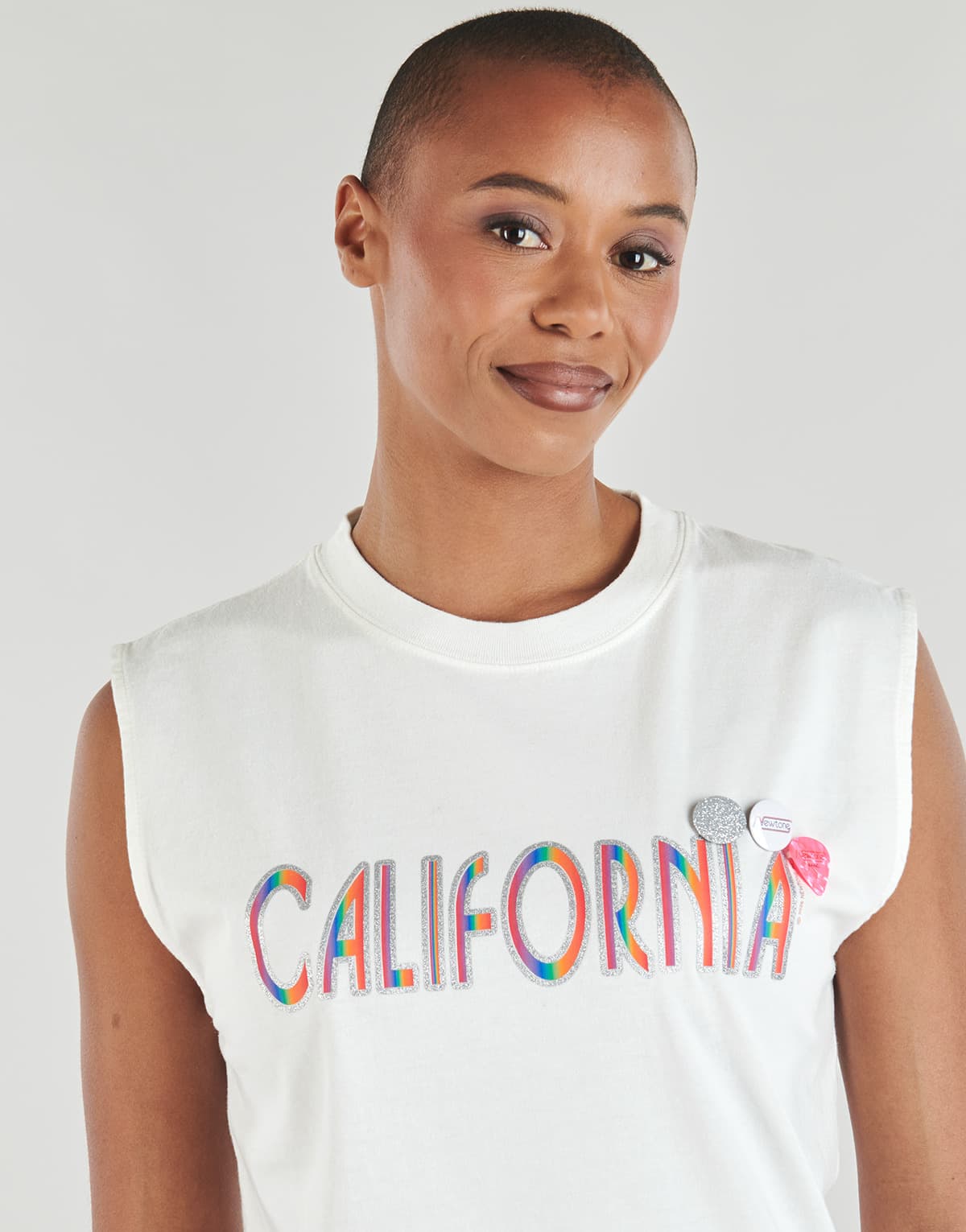 Women's Sleeveless Tops Newtone White