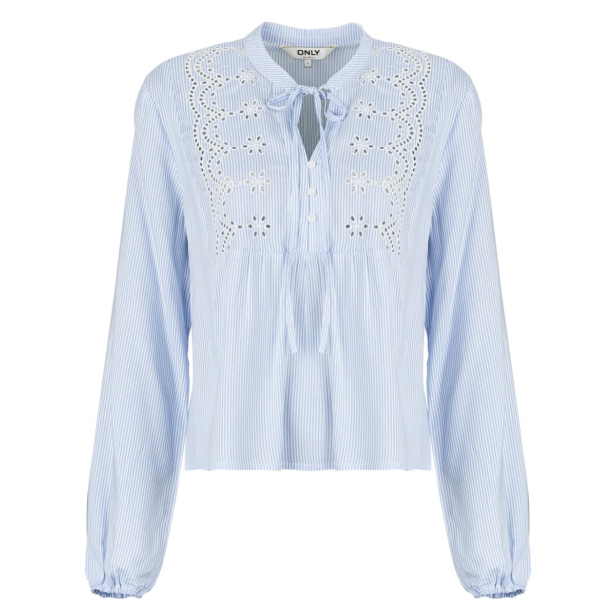 Μπλούζα Only ONLLENNYO LS EMBROID V-NECK