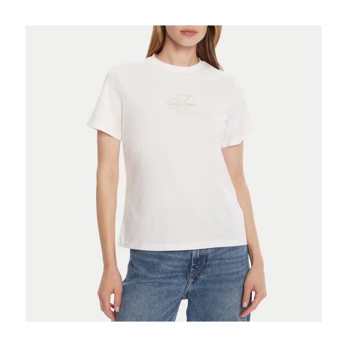 T-shirt με κοντά μανίκια Calvin Klein Jeans Camisetas Mujer Modèle Ss Classic Foil Monologo
