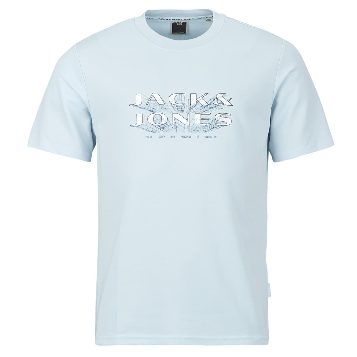 JACK&JONES JCOFUSION JJ BRANDING TEE SS CREW NECK 12289880-BRIGHT WHITE White