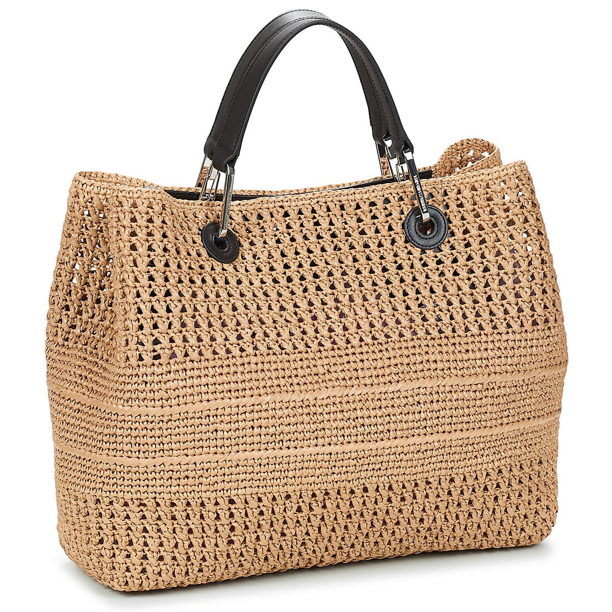Raffia Medium Shoper Bag Women Emporio Armani