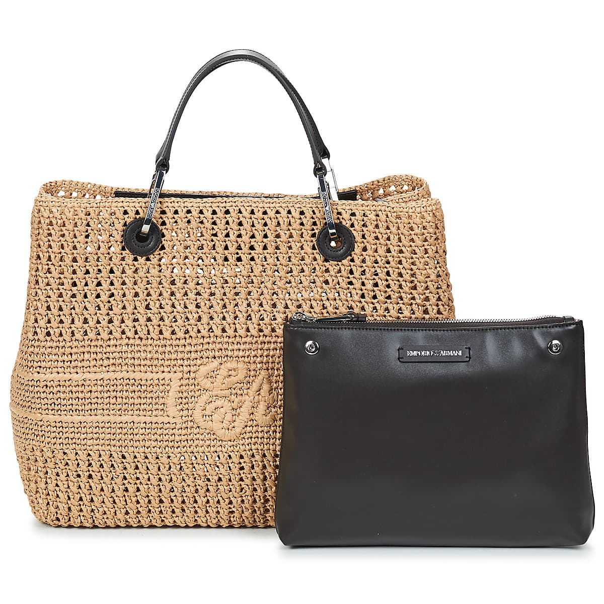 Raffia Medium Shoper Bag Women Emporio Armani