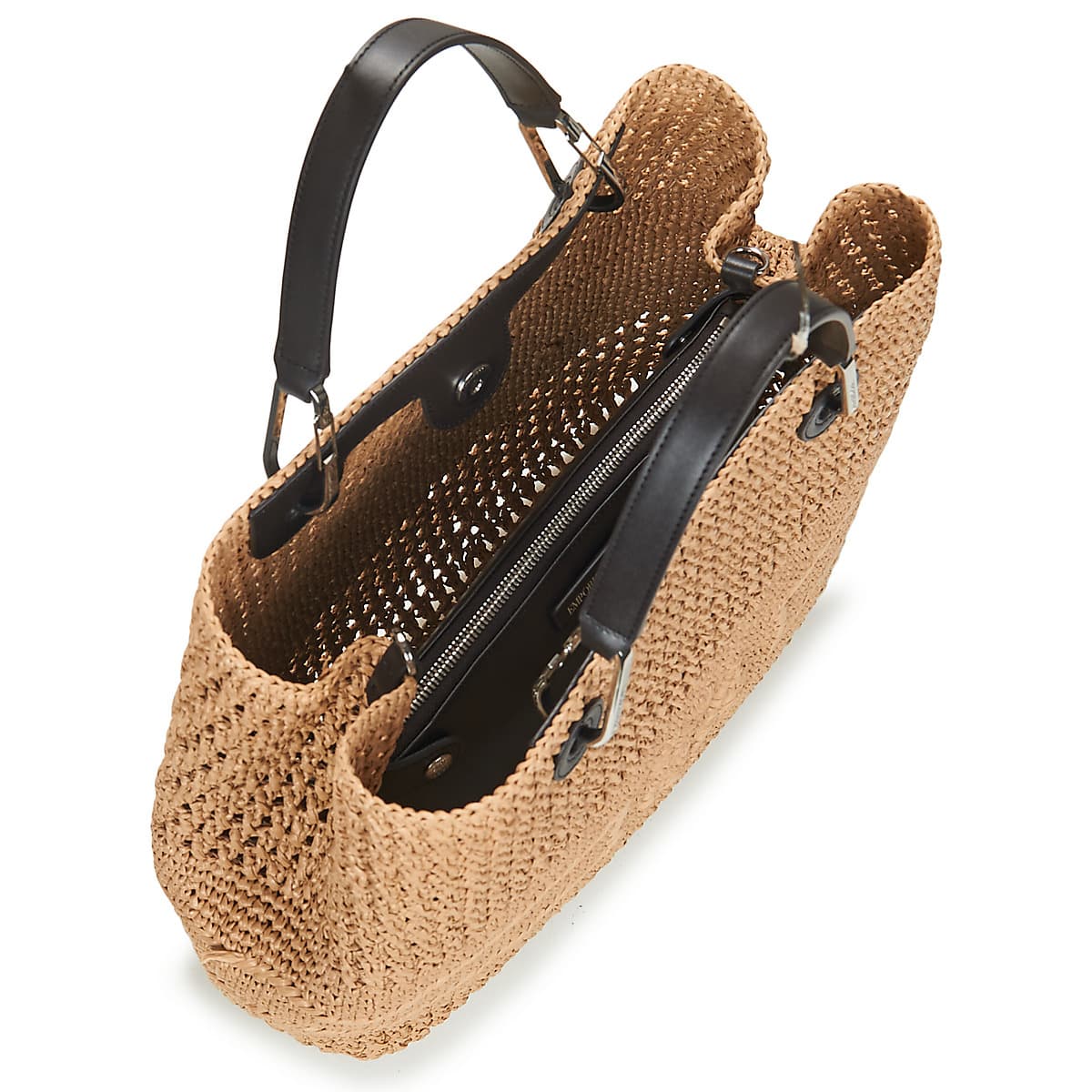 Raffia Medium Shoper Bag Women Emporio Armani