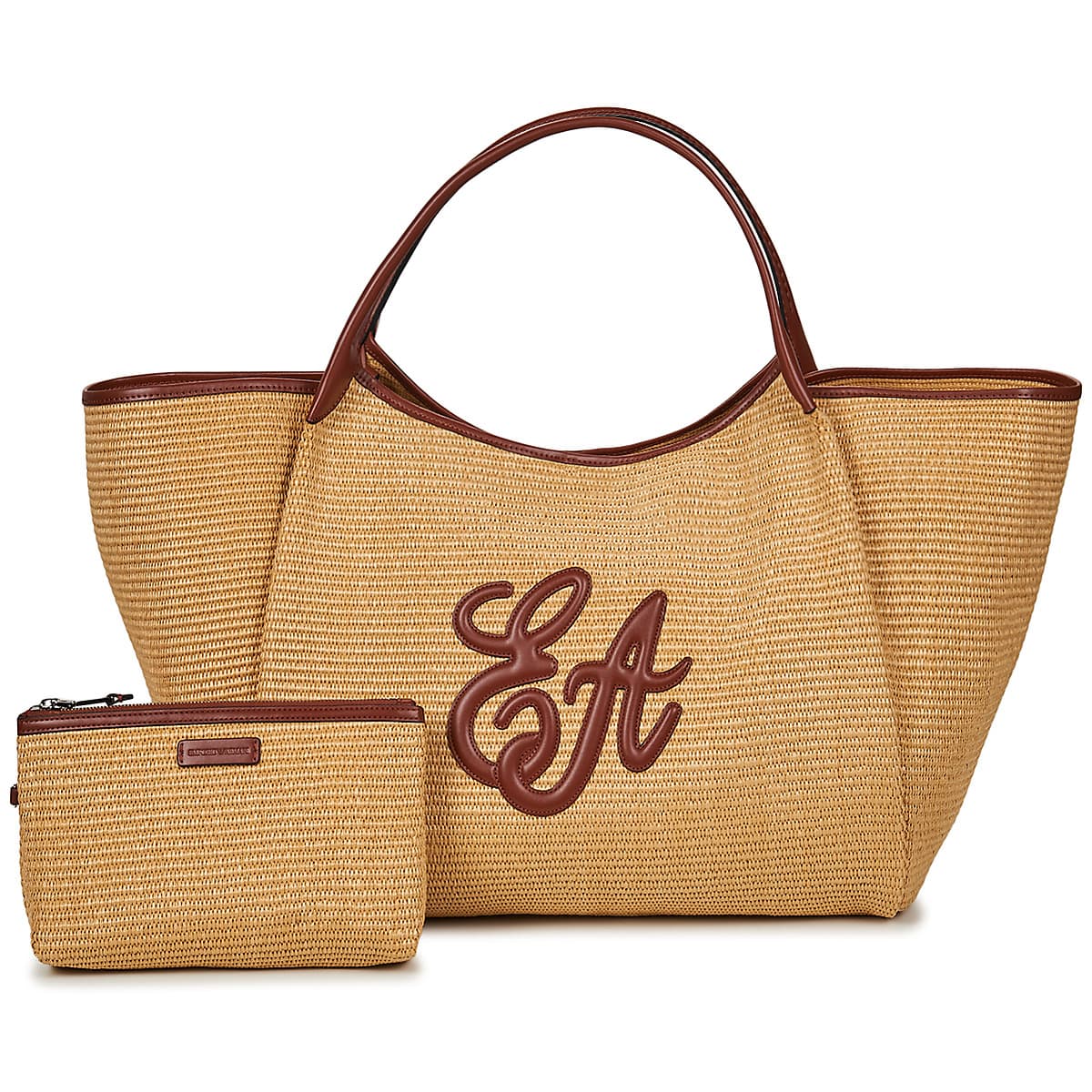 Straw Large Shopper Bag Women Emporio Armani