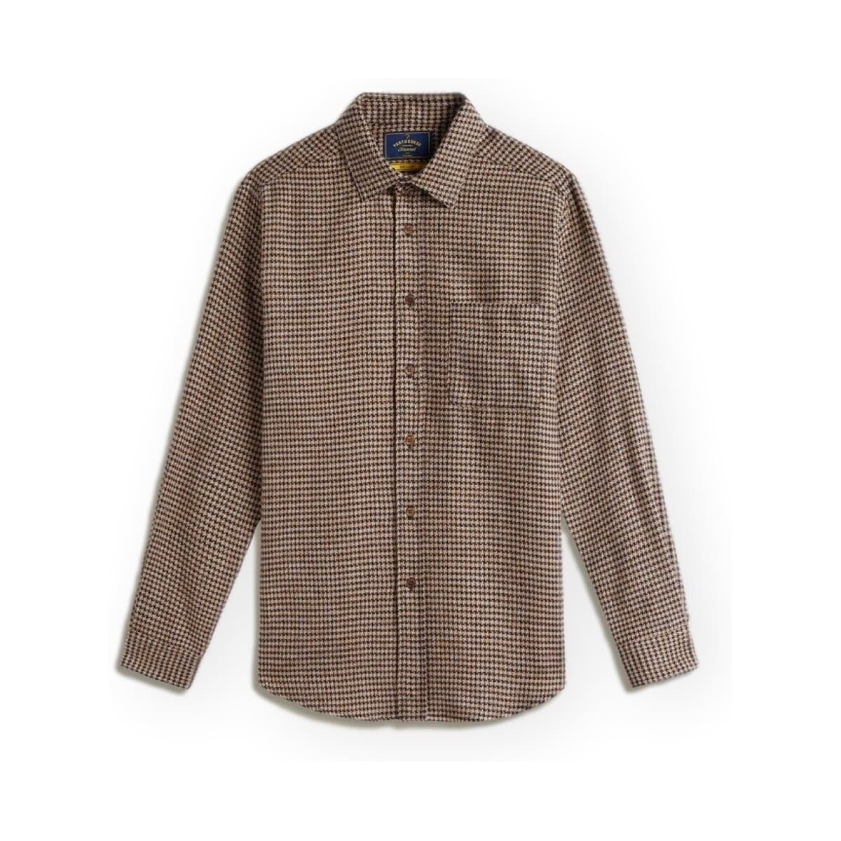 Πουκάμισο με μακριά μανίκια Portuguese Flannel Abstract Pied Poule Shirt - Brown