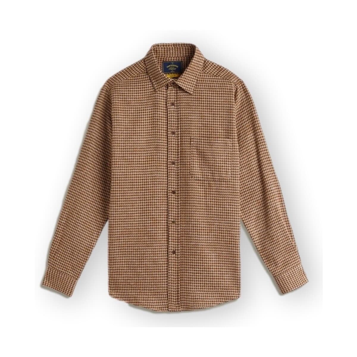 Πουκάμισο με μακριά μανίκια Portuguese Flannel Abstract Pied Poule Shirt - Brown
