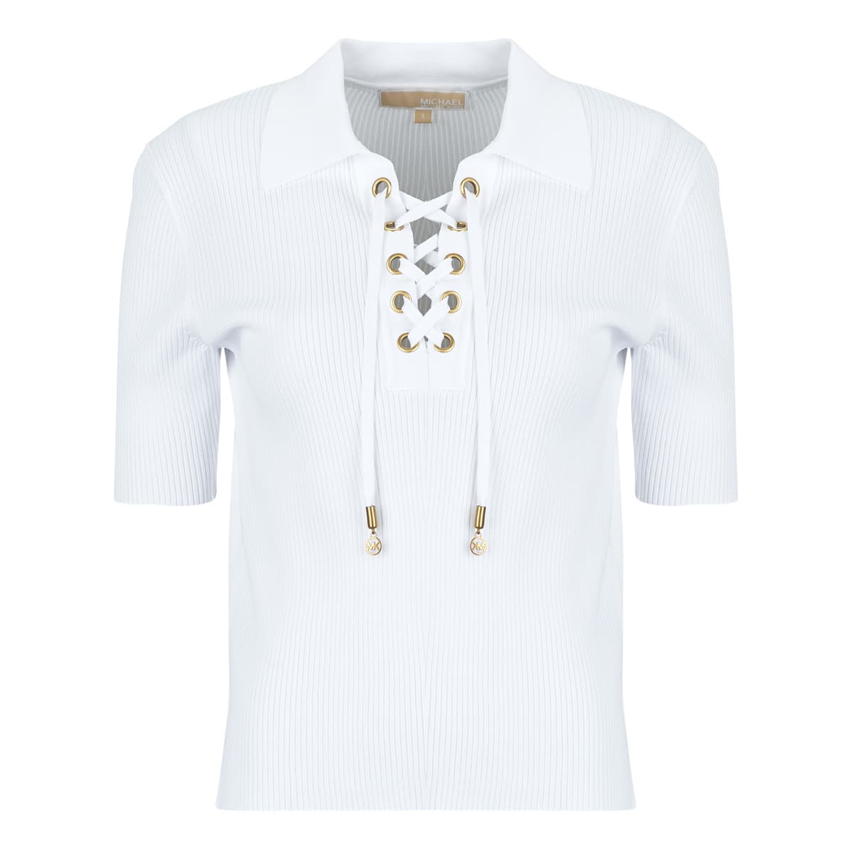 Μπλούζα MICHAEL Michael Kors LACE UP SS POLO TOP