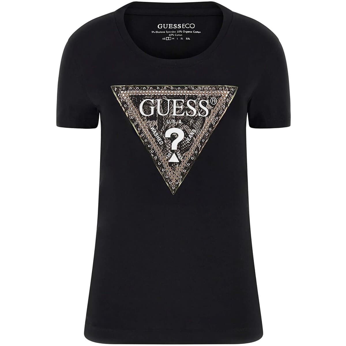 T-shirt με κοντά μανίκια Guess Ss Cn Triangle Python Tee