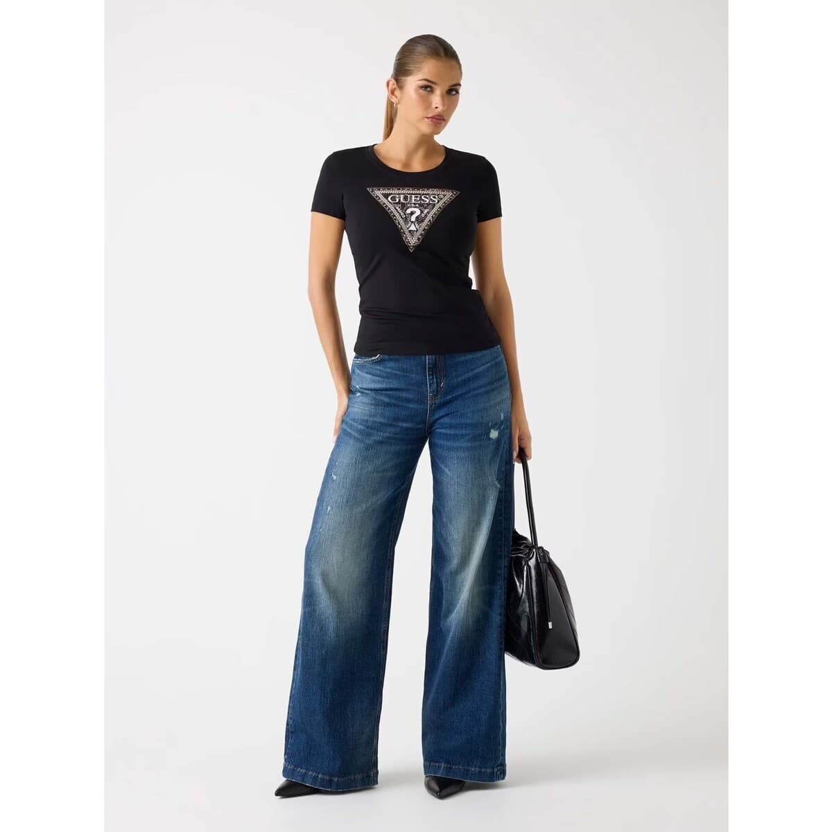 Women's T-Shirts Guess Black