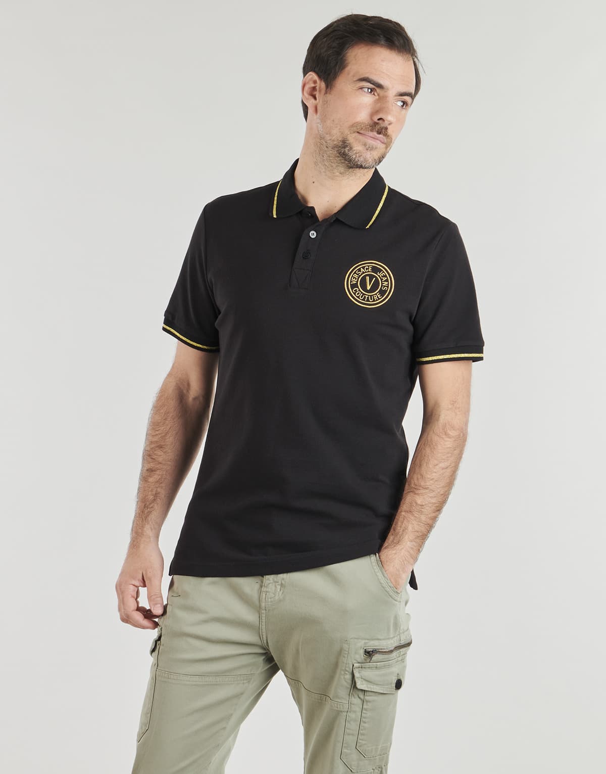 Men's Polo Shirts Versace Jeans Couture Black
