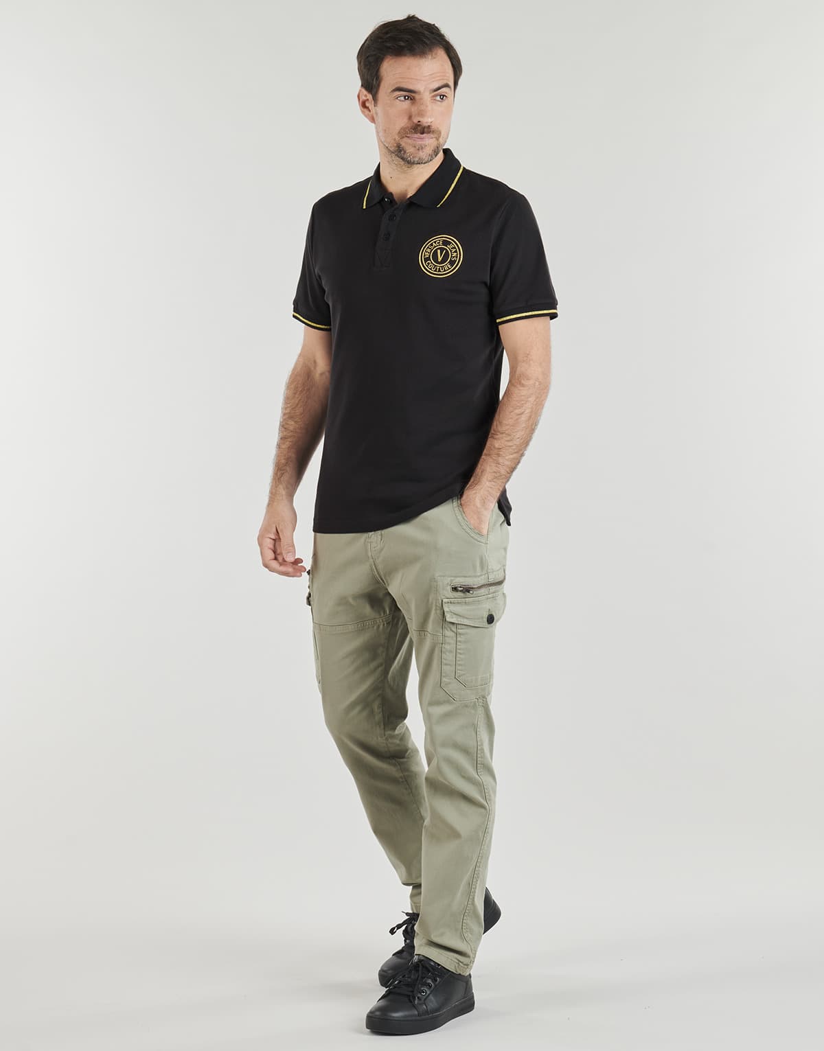 Men's Polo Shirts Versace Jeans Couture Black