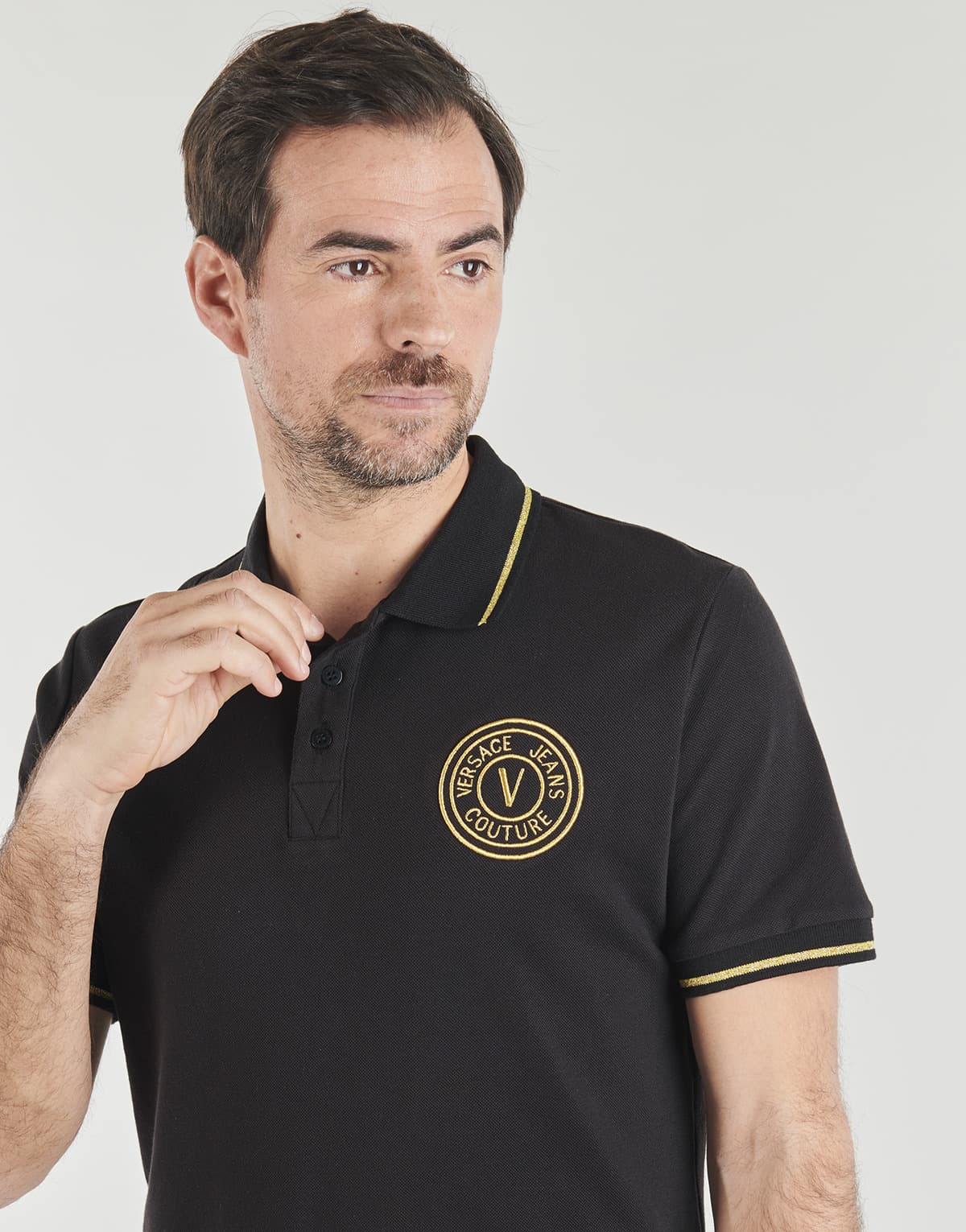 Men's Polo Shirts Versace Jeans Couture Black