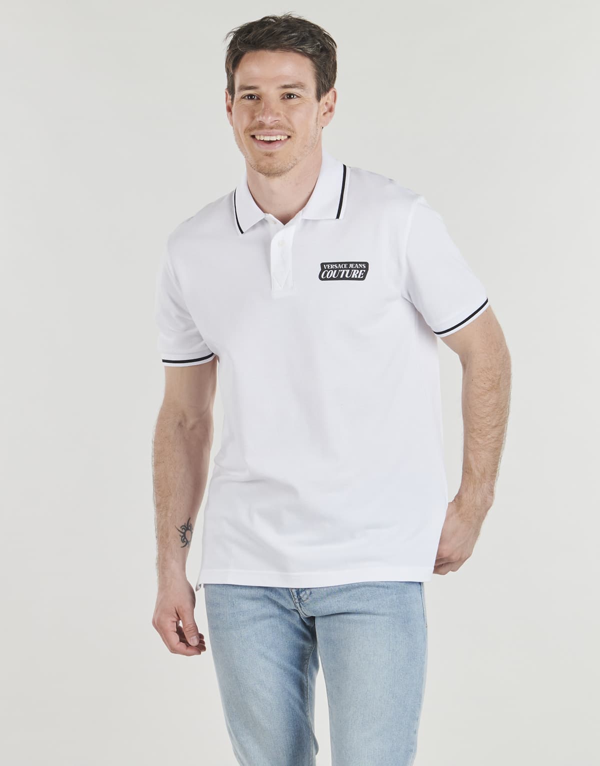 Men's Polo Shirts Versace Jeans Couture White