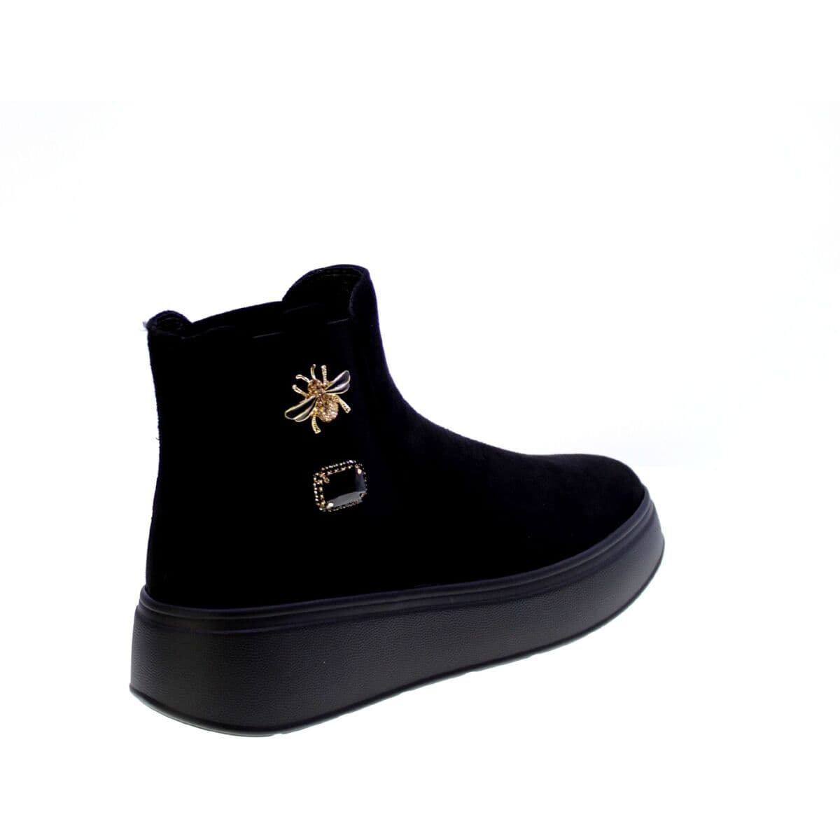 Women's Ankle Boots Gold&gold Black
