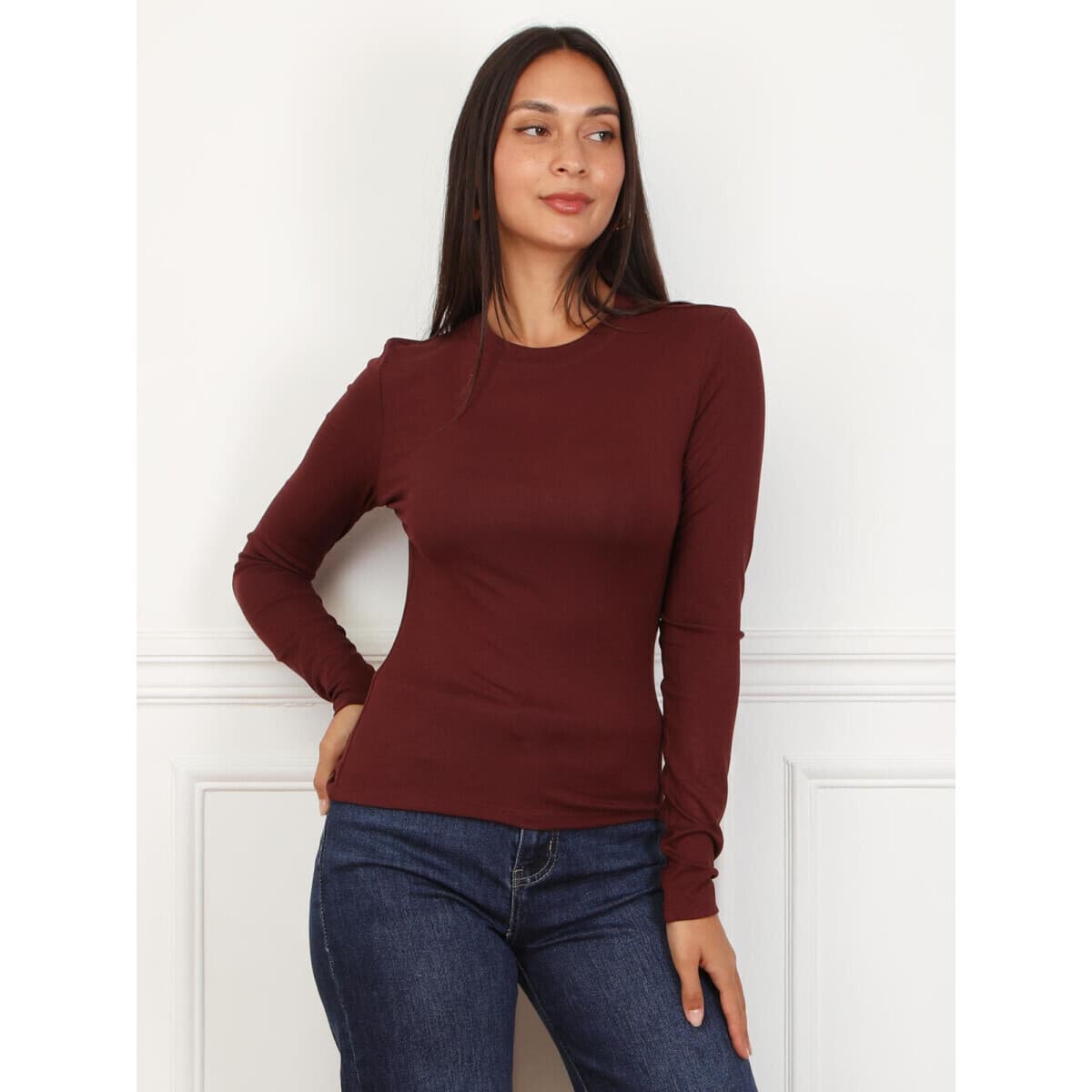 Women's T-Shirts La Modeuse Bordeaux