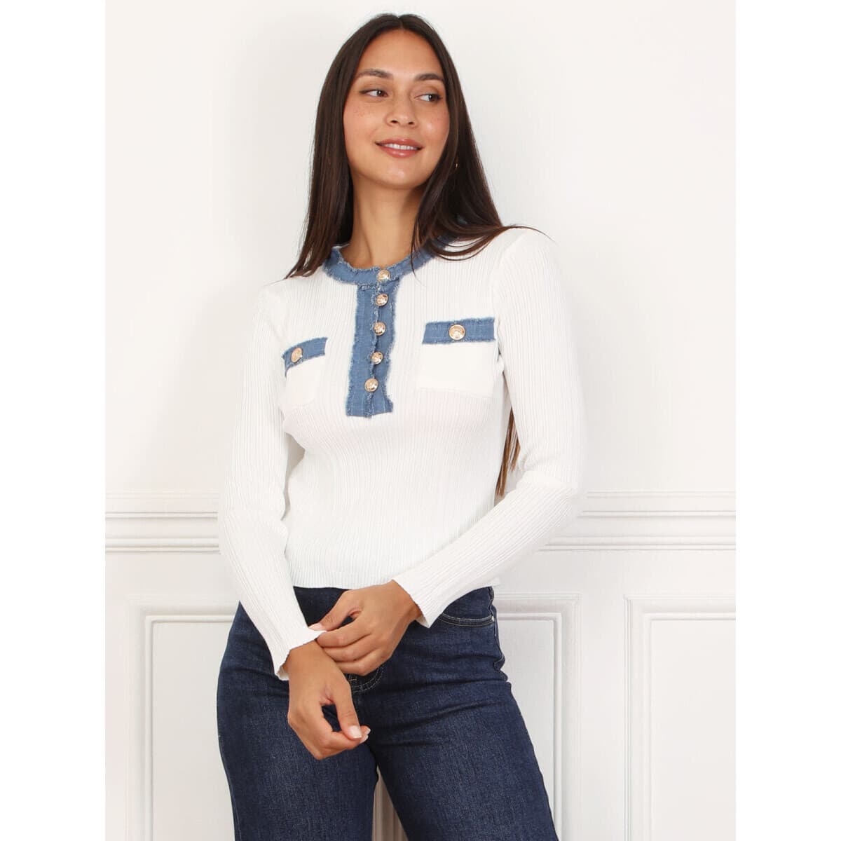 Women's Sweaters La Modeuse White
