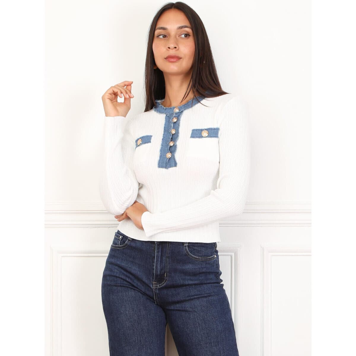 Women's Sweaters La Modeuse White