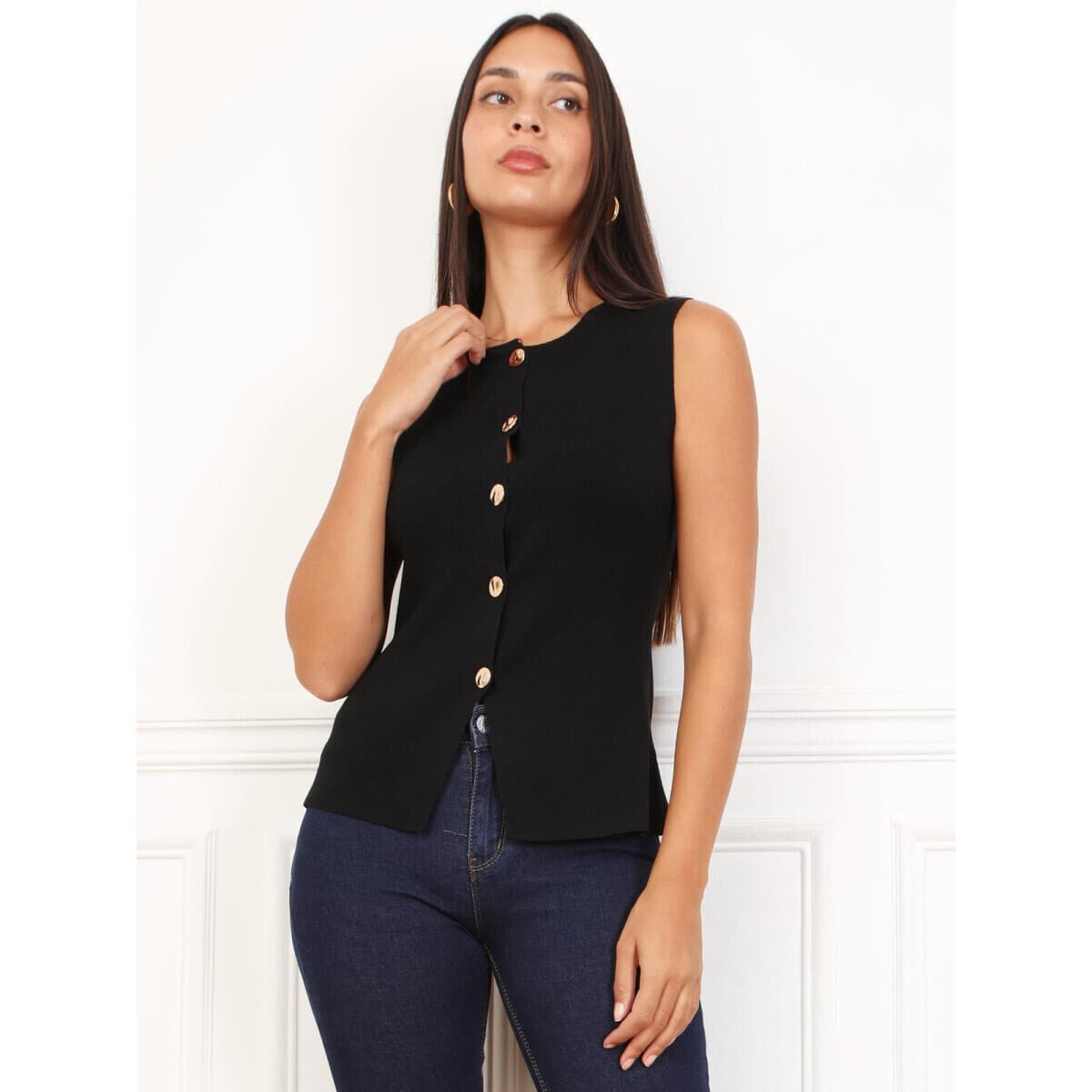 Women's Sleeveless Tops La Modeuse Black