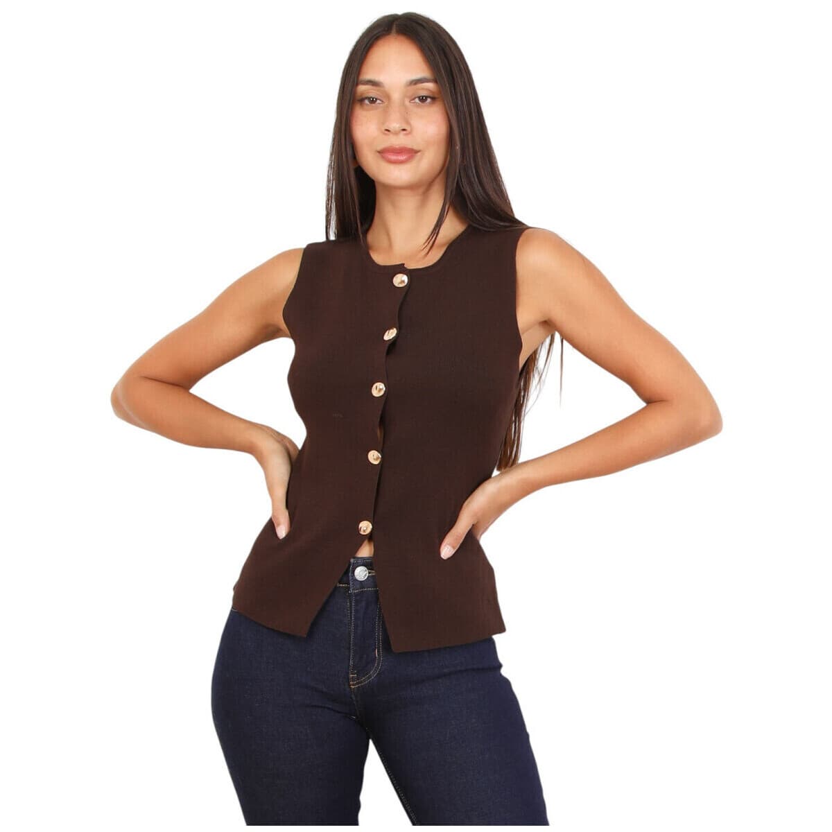 Women's Vests La Modeuse Brown