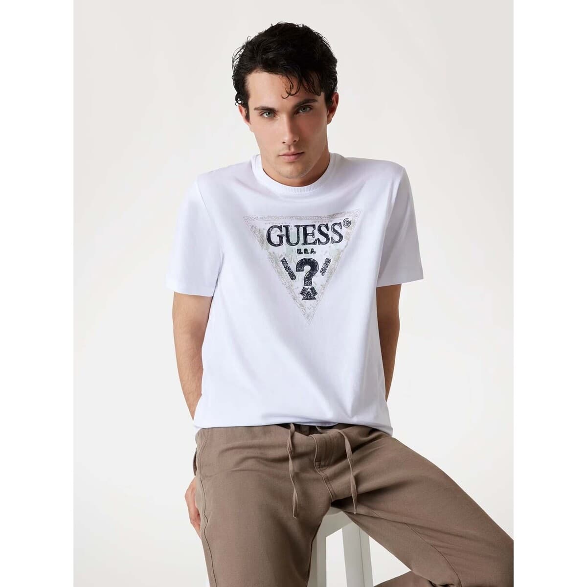 Men's T-Shirts Guess White