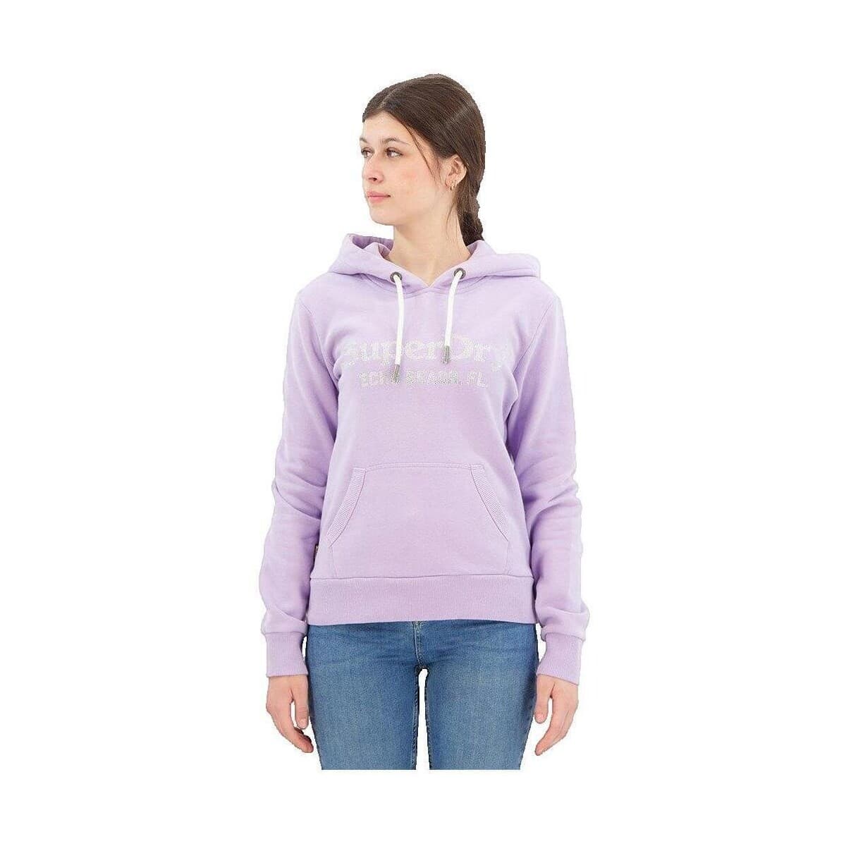 T-shirt με κουκούλα Superdry Sweat à capuche Venue Logo violet