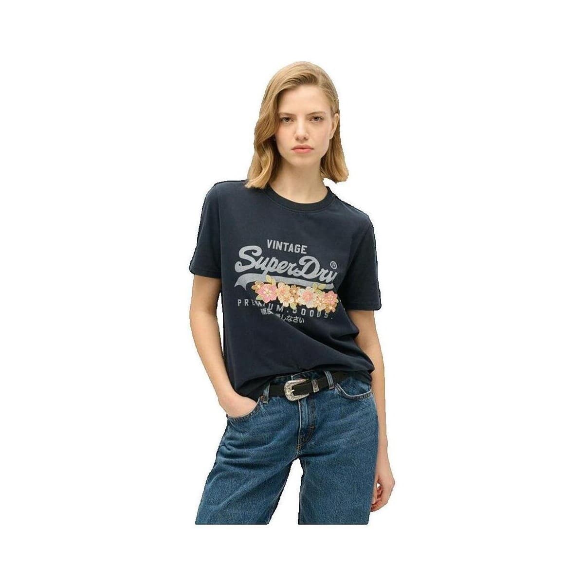 Women's T-Shirts Superdry Blue