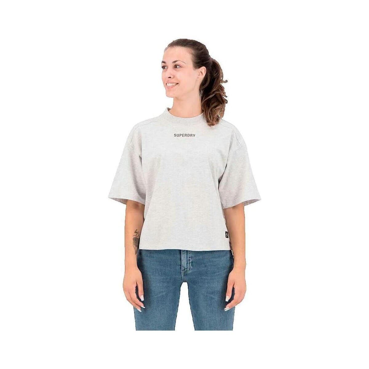Women's T-Shirts Superdry Gray
