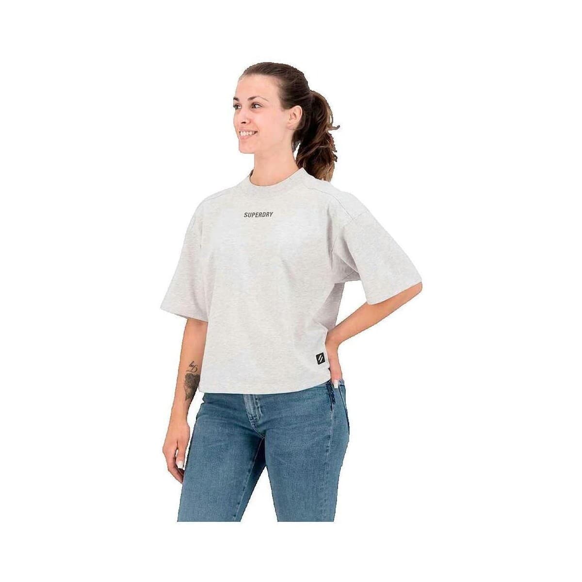 Women's T-Shirts Superdry Gray