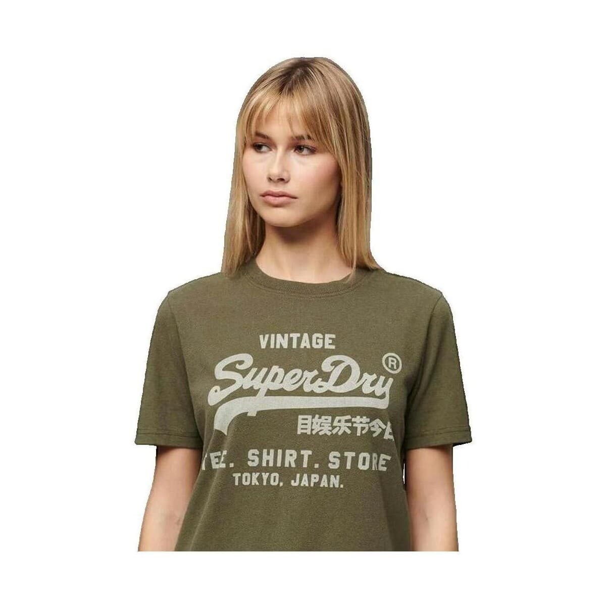 Women's T-Shirts Superdry Khaki