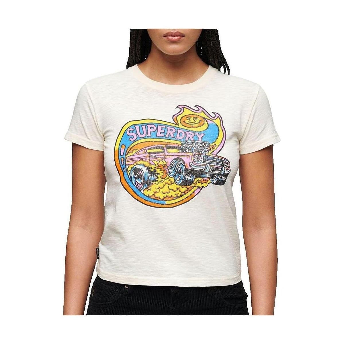 T-shirt με κοντά μανίκια Superdry T-shirt Motif Fluo Motor