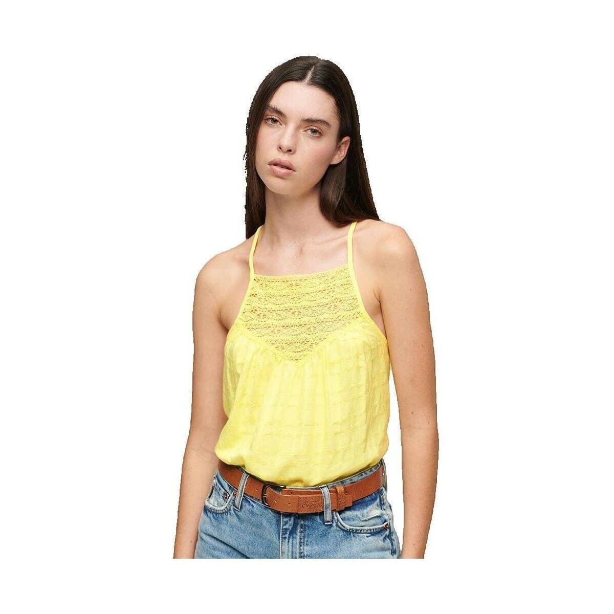 Women's Sleeveless Tops Superdry Yellow