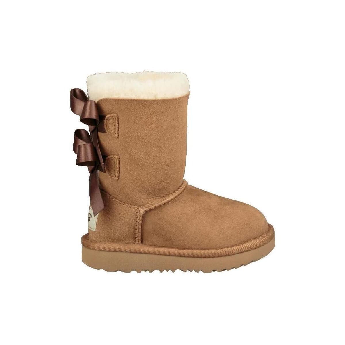 Μποτίνια UGG Bottes Bailey Bow II en daim marron