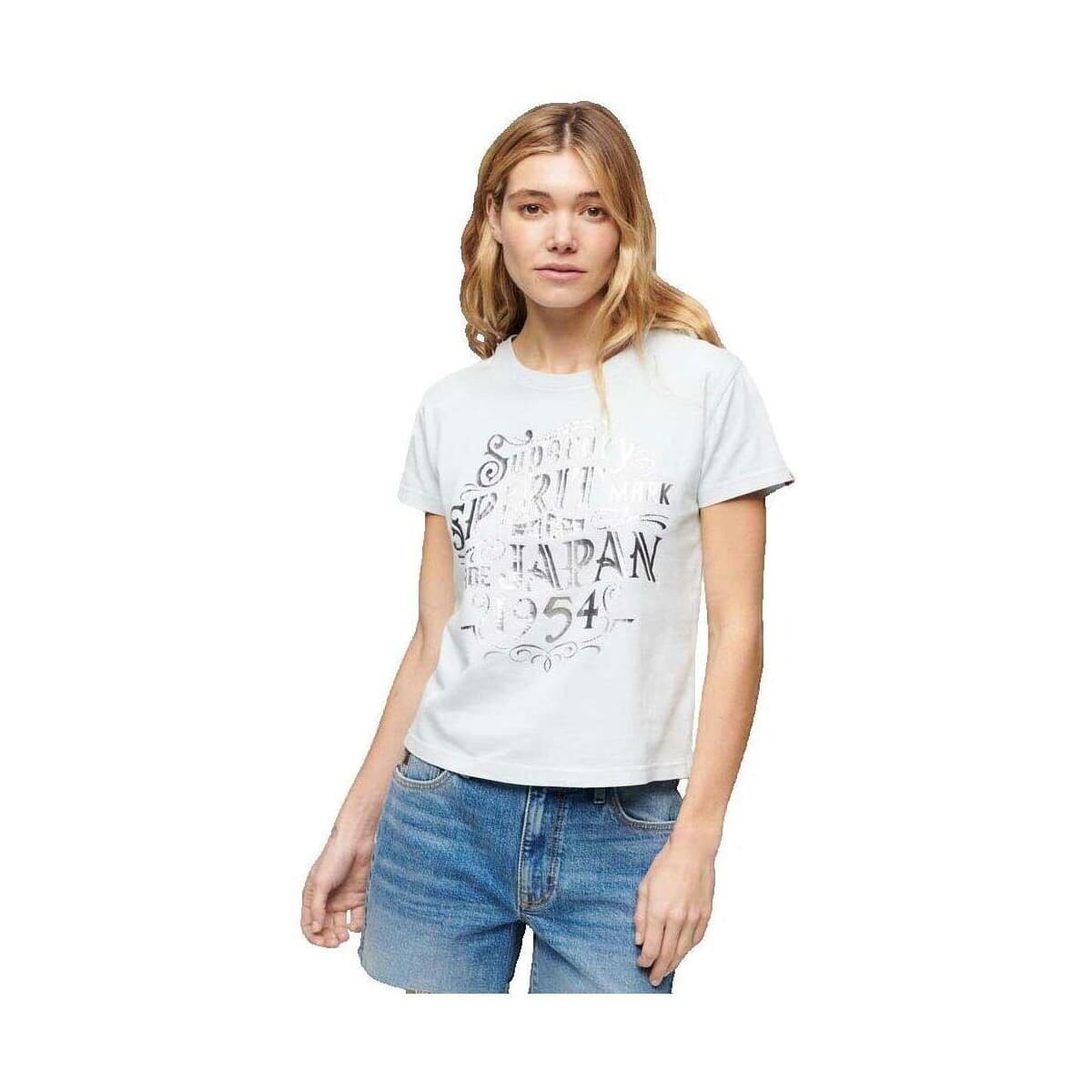Women's T-Shirts Superdry Beige