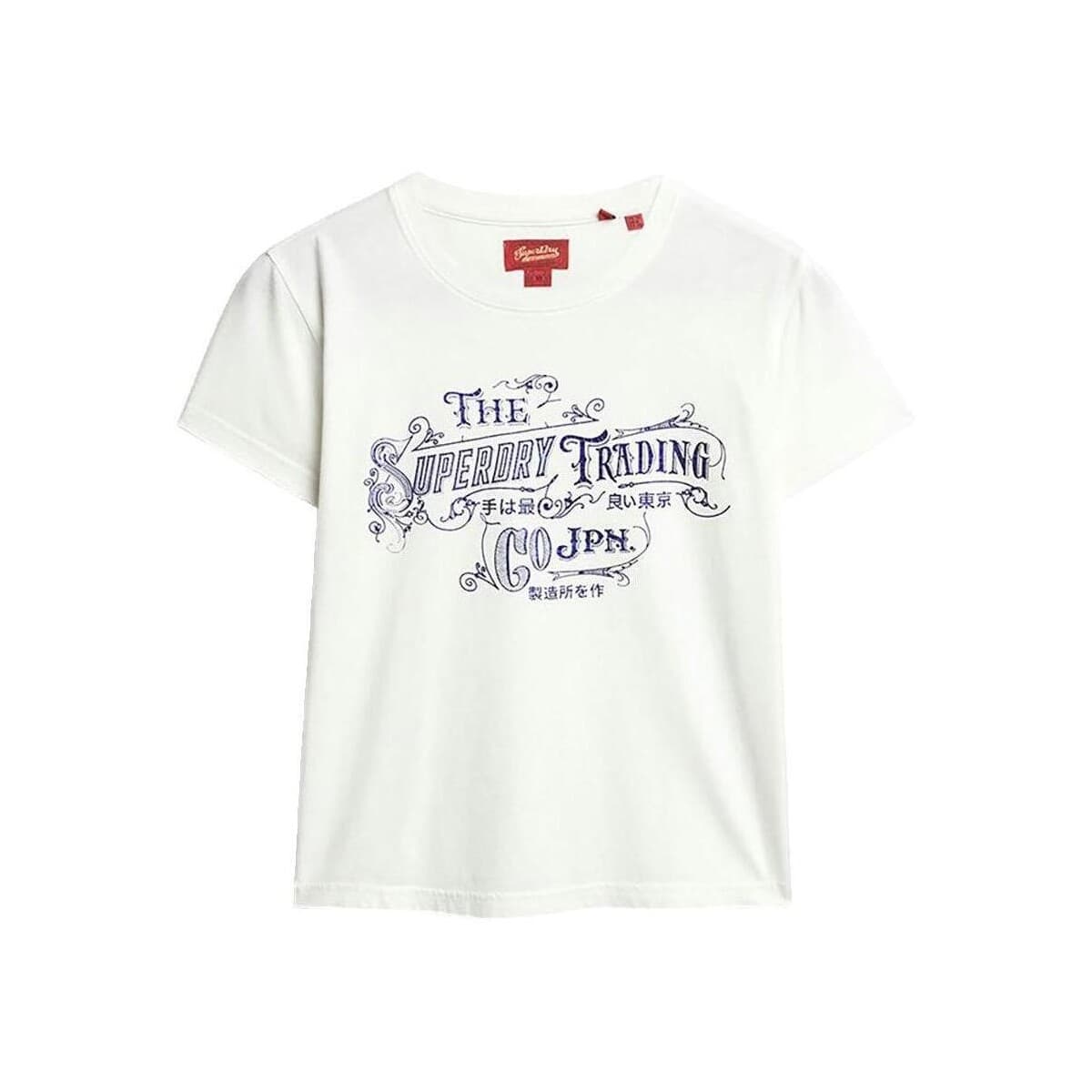 Women's T-Shirts Superdry Beige