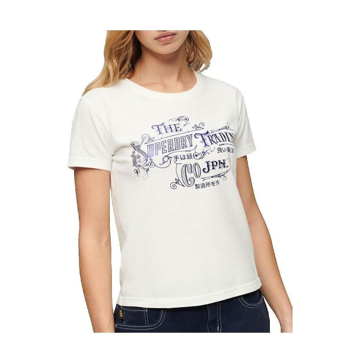 Women's T-Shirts Superdry Beige