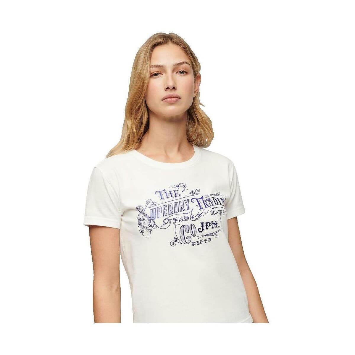 Women's T-Shirts Superdry Beige
