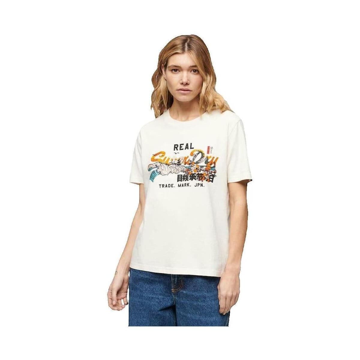 Women's T-Shirts Superdry Beige
