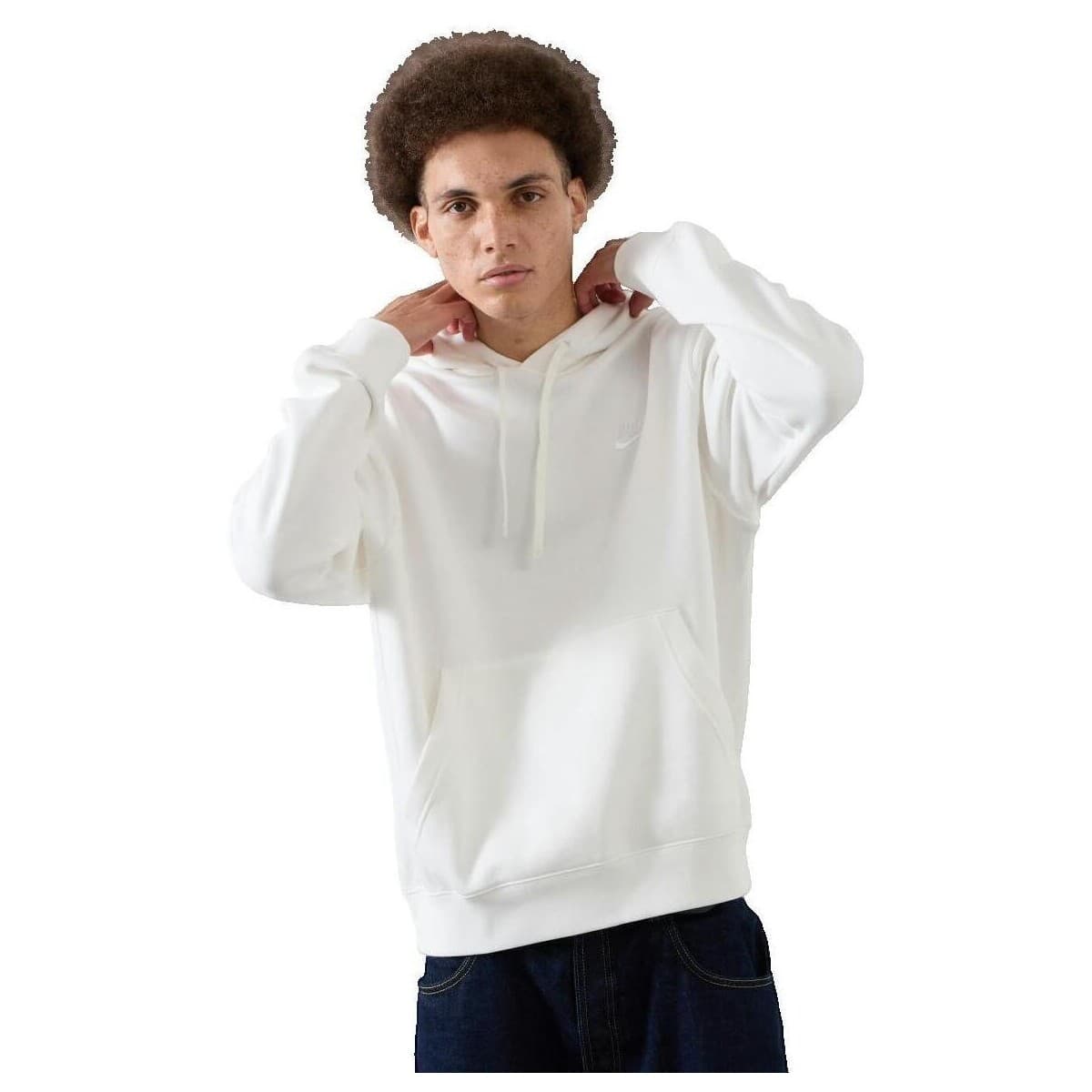 T-shirt με κουκούλα Nike Sweat à capuche Club Fleece blanc