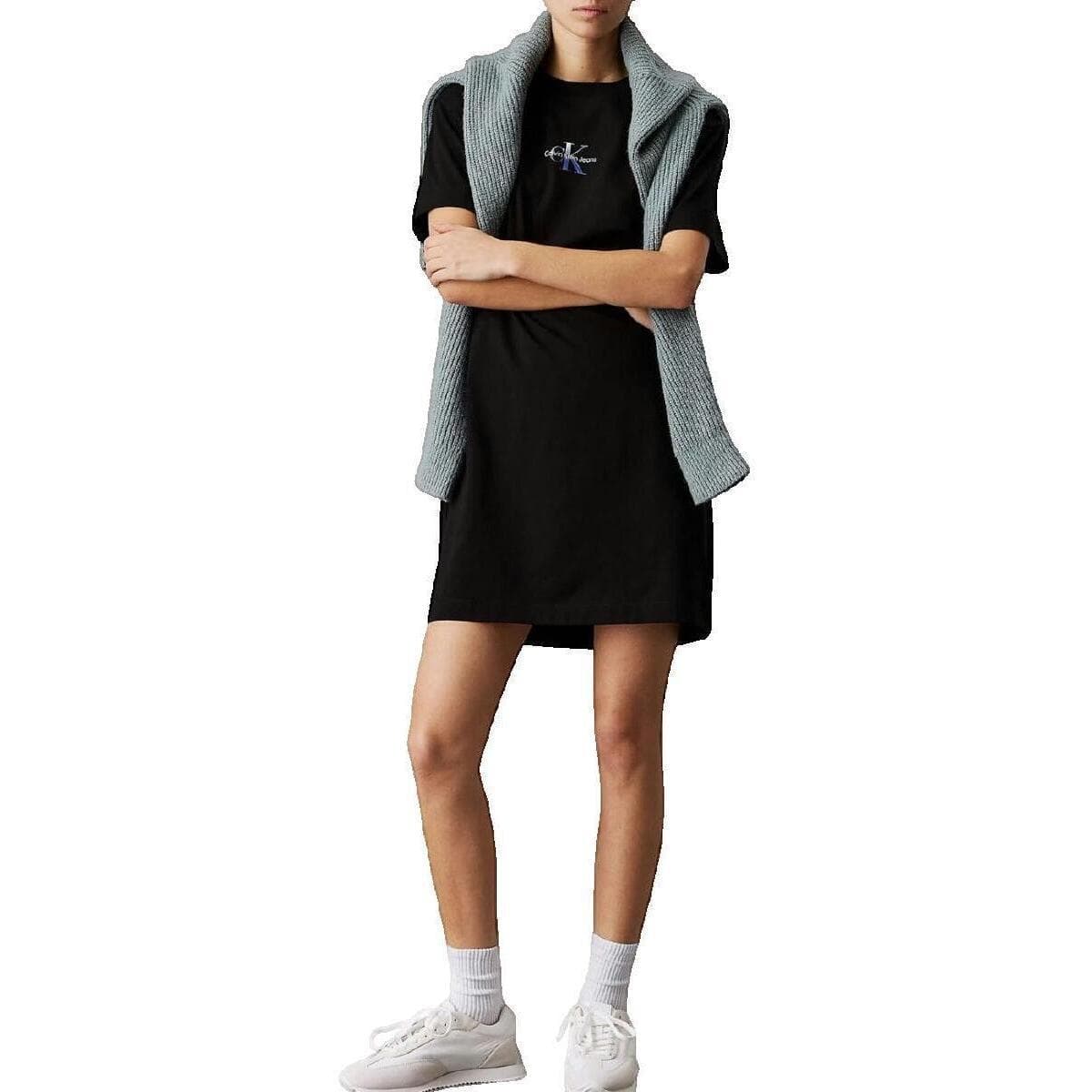 Κοντά Φορέματα Calvin Klein Jeans Robe Calvin Klein Jeans noire en jersey de coton